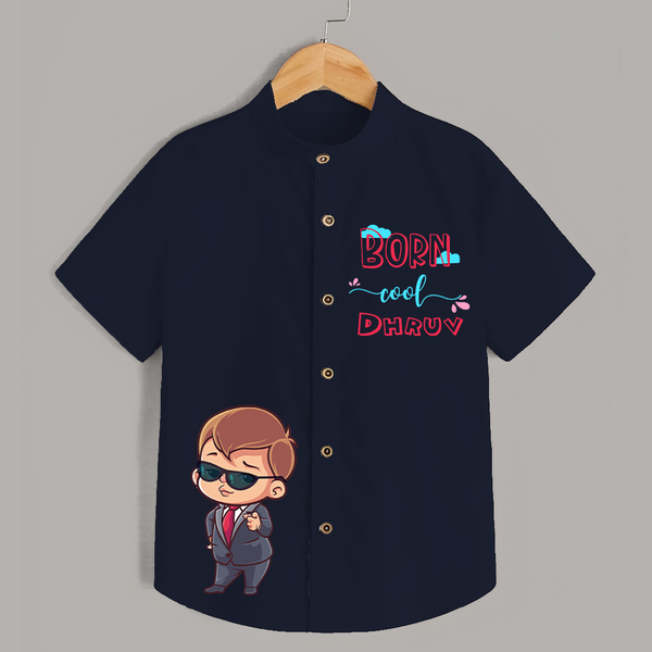Born Cool Shirt | Custom Shirt for the Coolest Kids - NAVY BLUE - 0 - 6 Months Old (Chest 23")