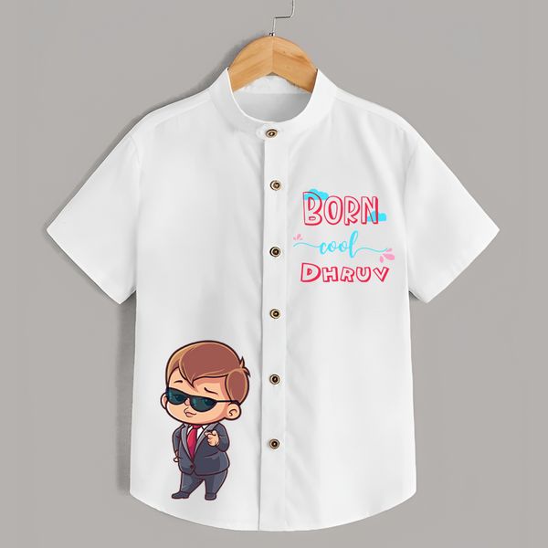 Born Cool Shirt | Custom Shirt for the Coolest Kids - WHITE - 0 - 6 Months Old (Chest 23")