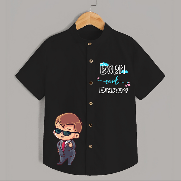 Born Cool Shirt | Custom Shirt for the Coolest Kids - BLACK - 0 - 6 Months Old (Chest 23")