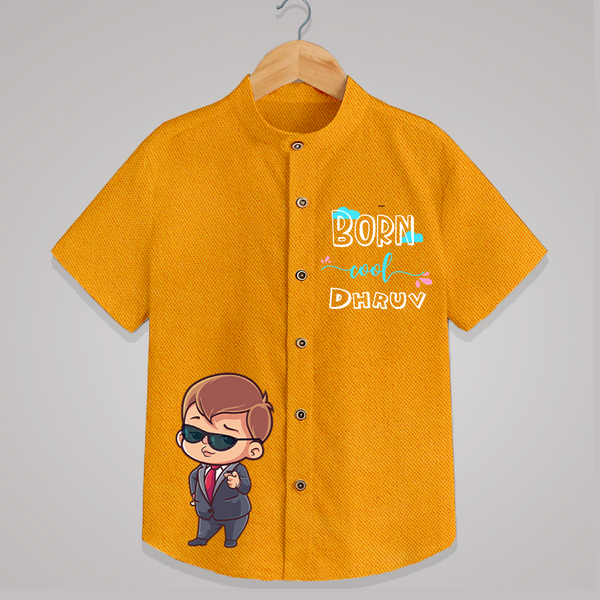 Born Cool Shirt | Custom Shirt for the Coolest Kids - CHROME YELLOW - 0 - 6 Months Old (Chest 23")