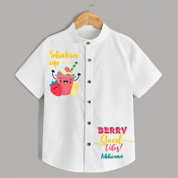 Shakin' Up Berry Good Vibes Shirt | Custom Shirt for Little Vibe Makers - WHITE - 0 - 6 Months Old (Chest 23")