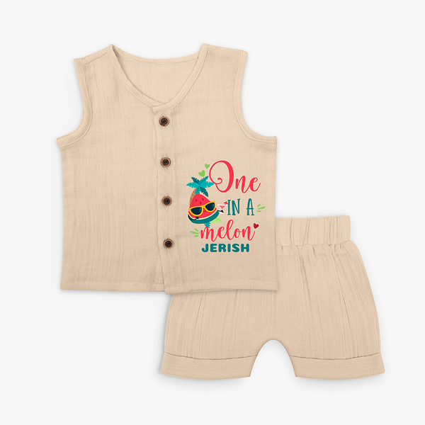 One In A Melon - Watermelon Fun Jabla Set For Babies - CREAM - 0 - 3 Months Old (Chest 9.8")