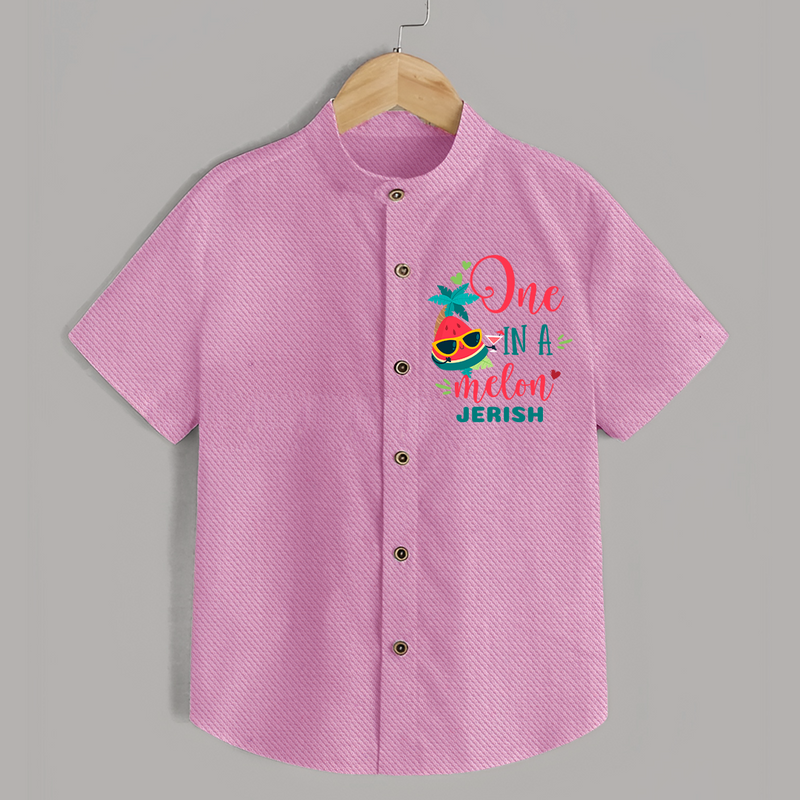 One in a Melon Shirt | Personalized Shirt for Your Little Fruit Lover - BABY PINK - 0 - 6 Months Old (Chest 23")