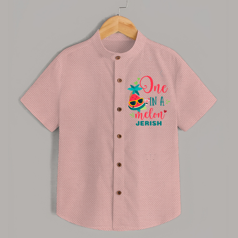 One in a Melon Shirt | Personalized Shirt for Your Little Fruit Lover - PEACH - 0 - 6 Months Old (Chest 23")
