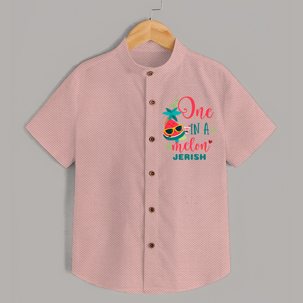 One in a Melon Shirt | Personalized Shirt for Your Little Fruit Lover - PEACH - 0 - 6 Months Old (Chest 23")