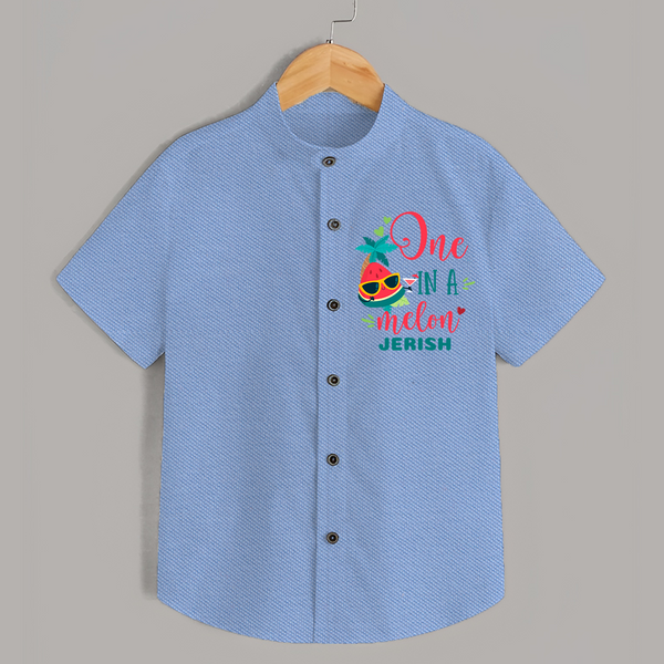 One in a Melon Shirt | Personalized Shirt for Your Little Fruit Lover - SKY BLUE - 0 - 6 Months Old (Chest 23")