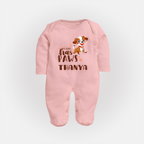 My Hero Has Paws Sleep Suit/Full Sleeve Body Suit | Personalized Baby Sleep Suit/Full Sleeve Body Suit for Dog Lovers - BABY PINK - New Born (Chest 7.5")