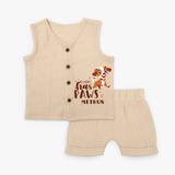 My Hero Has Paws - Personalized Puppy Jabla Set For Babies - CREAM - 0 - 3 Months Old (Chest 9.8")