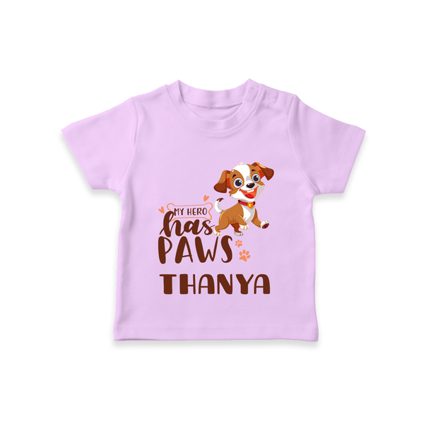 My Hero Has Paws T-shirt | Personalized Baby T-shirt for Dog Lovers - LILAC - 0-5 Months Old (Chest 17")