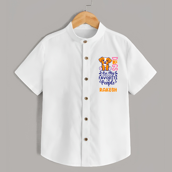 Dogs Are My Favorite People Shirt | Personalized Baby Shirt for Dog Lovers - WHITE - 0 - 6 Months Old (Chest 23")