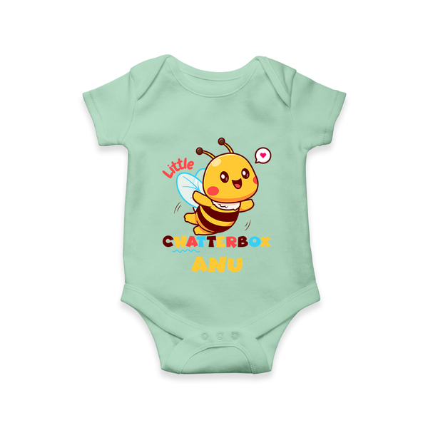 Little Chatterbox Romper/onesie | Custom Baby Romper/onesie for Talkative Little Ones - MINT GREEN - New Born (Chest 14")