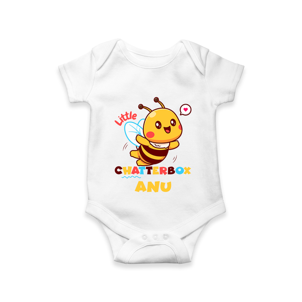 Little Chatterbox Romper/onesie | Custom Baby Romper/onesie for Talkative Little Ones - WHITE - New Born (Chest 14")