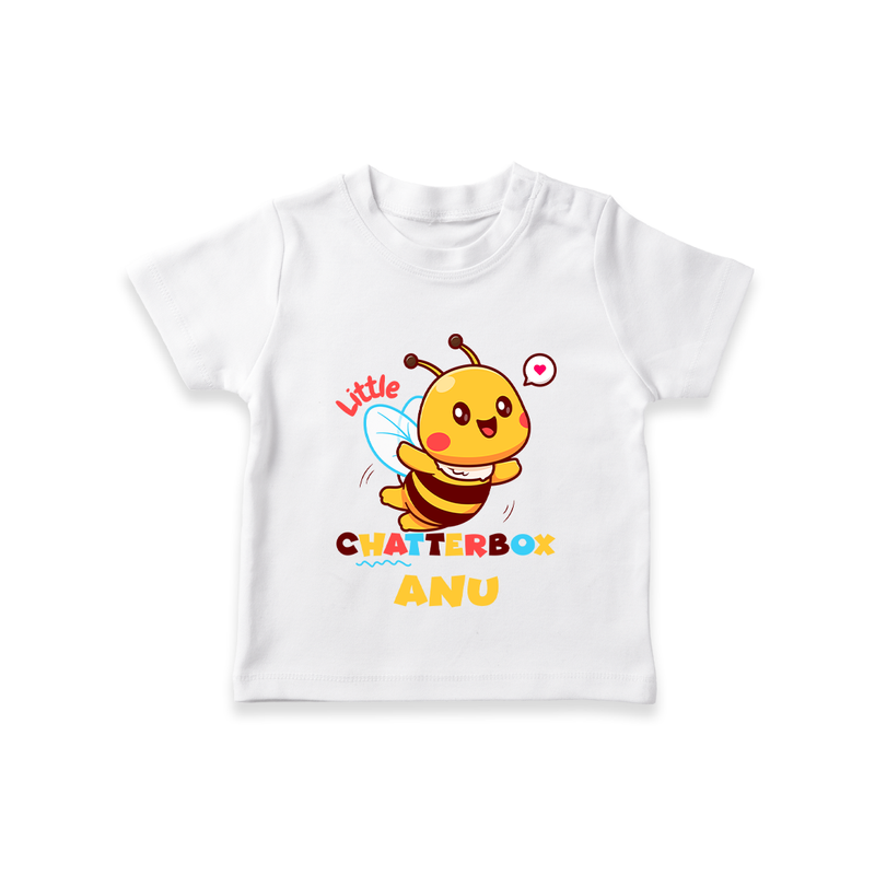 Little Chatterbox T-shirt | Custom Baby T-shirt for Talkative Little Ones - WHITE - 0-5 Months Old (Chest 17")