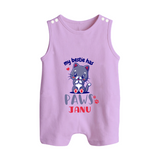 My Bestie Has Paws Romper Suit/Sleeveless Romper | Custom Baby Romper Suit/Sleeveless Romper for Animal Lovers - LILAC - 0 - 5 Months Old (Chest 18")