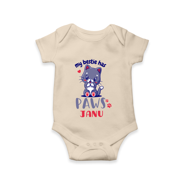 My Bestie Has Paws Romper/onesie | Custom Baby Romper/onesie for Animal Lovers - IVORY - New Born (Chest 14")