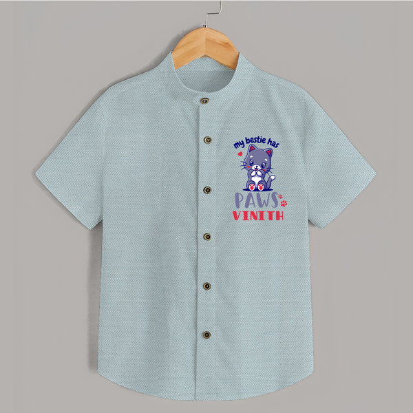 My Bestie Has Paws Shirt | Custom Baby Shirt for Animal Lovers - ARCTIC BLUE - 0 - 6 Months Old (Chest 23")