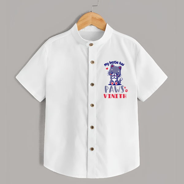 My Bestie Has Paws Shirt | Custom Baby Shirt for Animal Lovers - WHITE - 0 - 6 Months Old (Chest 23")