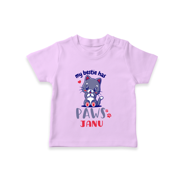 My Bestie Has Paws T-shirt | Custom Baby T-shirt for Animal Lovers - LILAC - 0-5 Months Old (Chest 17")