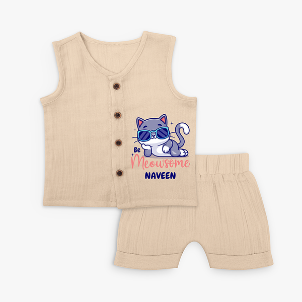 Be Meowsome - Cool Cat Jabla Set For Babies - CREAM - 0 - 3 Months Old (Chest 9.8")