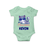 Be Meowsome Romper/onesie | Personalized Baby Romper/onesie for Cat Lovers - MINT GREEN - New Born (Chest 14")