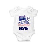 Be Meowsome Romper/onesie | Personalized Baby Romper/onesie for Cat Lovers - WHITE - New Born (Chest 14")