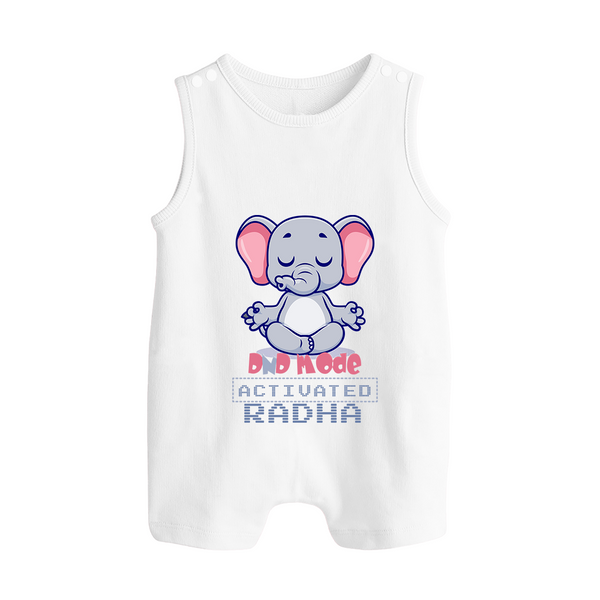 DND Mode Activated Romper Suit/Sleeveless Romper | Custom Baby Romper Suit/Sleeveless Romper for Little Introverts - WHITE - 0 - 5 Months Old (Chest 18")