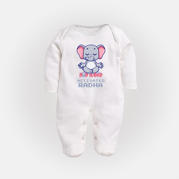 DND Mode Activated Sleep Suit/Full Sleeve Body Suit | Custom Baby Sleep Suit/Full Sleeve Body Suit for Little Introverts - WHITE - New Born (Chest 7.5")