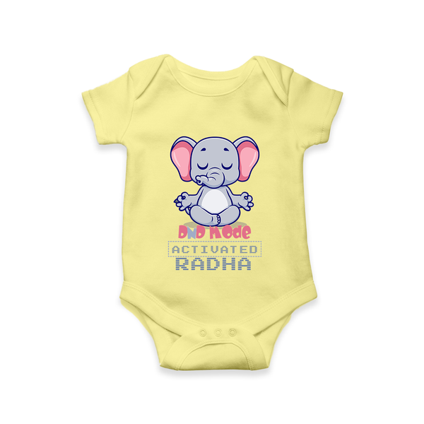 DND Mode Activated Romper/onesie | Custom Baby Romper/onesie for Little Introverts - PASTEL YELLOW - New Born (Chest 14")
