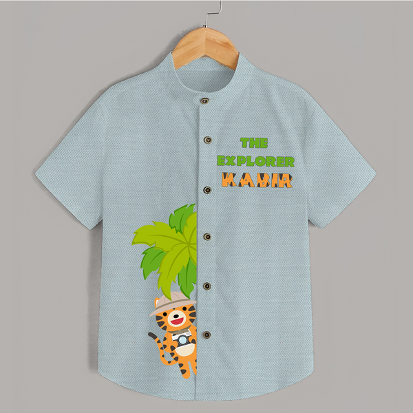 The Explorer Shirt | Custom Shirt for Adventurous Kids - ARCTIC BLUE - 0 - 6 Months Old (Chest 23")