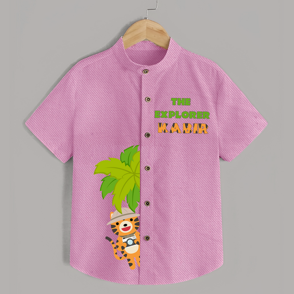 The Explorer Shirt | Custom Shirt for Adventurous Kids - BABY PINK - 0 - 6 Months Old (Chest 23")