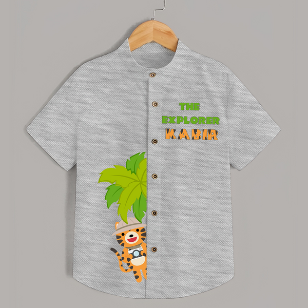 The Explorer Shirt | Custom Shirt for Adventurous Kids - GREY - 0 - 6 Months Old (Chest 23")