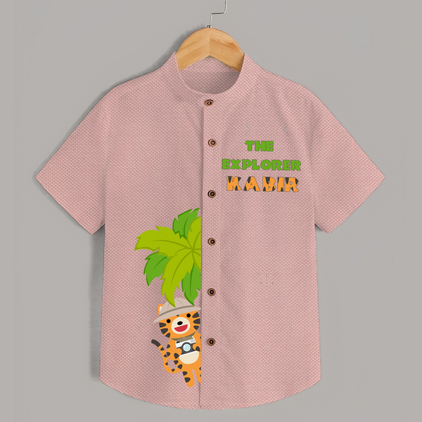 The Explorer Shirt | Custom Shirt for Adventurous Kids - PEACH - 0 - 6 Months Old (Chest 23")