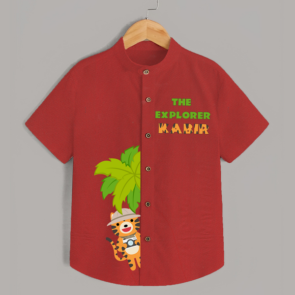 The Explorer Shirt | Custom Shirt for Adventurous Kids - RED - 0 - 6 Months Old (Chest 23")