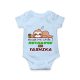 Excuse Me While I Recharge Romper/onesie | Personalized Baby Romper/onesie for Resting - BABY BLUE - New Born (Chest 14")