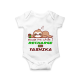 Excuse Me While I Recharge Romper/onesie | Personalized Baby Romper/onesie for Resting - WHITE - New Born (Chest 14")