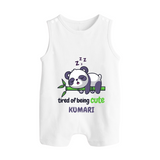 Tired of Being Cute Romper Suit/Sleeveless Romper | Custom Baby Romper Suit/Sleeveless Romper for Adorable Little Ones - WHITE - 0 - 5 Months Old (Chest 18")