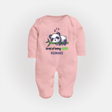 Tired of Being Cute Sleep Suit/Full Sleeve Body Suit | Custom Baby Sleep Suit/Full Sleeve Body Suit for Adorable Little Ones - BABY PINK - New Born (Chest 7.5")