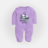 Tired of Being Cute Sleep Suit/Full Sleeve Body Suit | Custom Baby Sleep Suit/Full Sleeve Body Suit for Adorable Little Ones - LILAC - New Born (Chest 7.5")