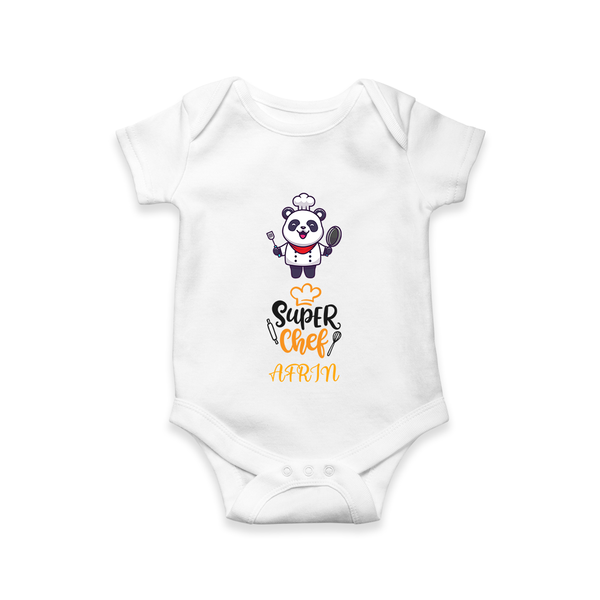 Super Chef Romper/onesie | Personalized Baby Romper/onesie for Little Cooks - WHITE - New Born (Chest 14")