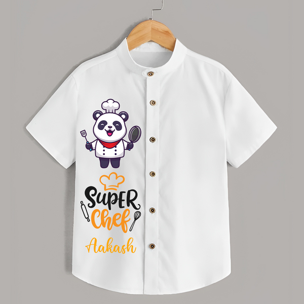 Super Chef Shirt | Personalized Shirt for Junior Cooks - WHITE - 0 - 6 Months Old (Chest 23")