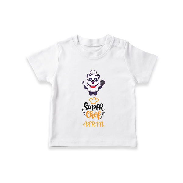 Super Chef T-shirt | Personalized Baby T-shirt for Little Cooks - WHITE - 0-5 Months Old (Chest 17")