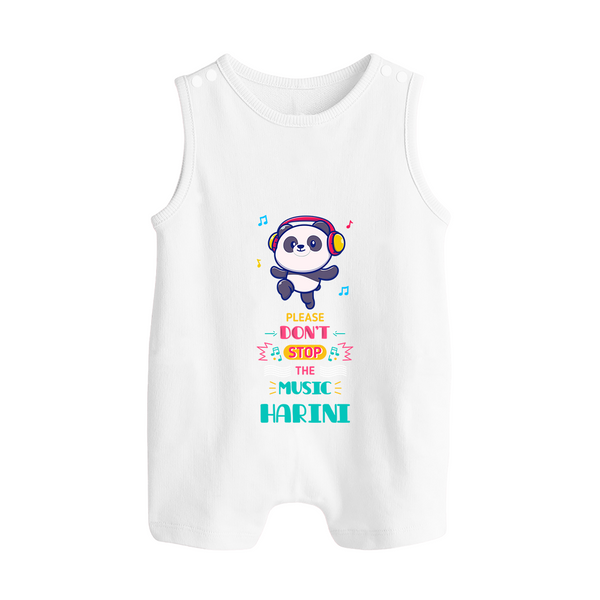 Please Don't Stop the Music Romper Suit/Sleeveless Romper | Custom Baby Romper Suit/Sleeveless Romper for Music Lovers - WHITE - 0 - 5 Months Old (Chest 18")