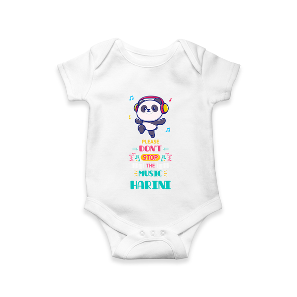 Please Don't Stop the Music Romper/onesie | Custom Baby Romper/onesie for Music Lovers - WHITE - New Born (Chest 14")