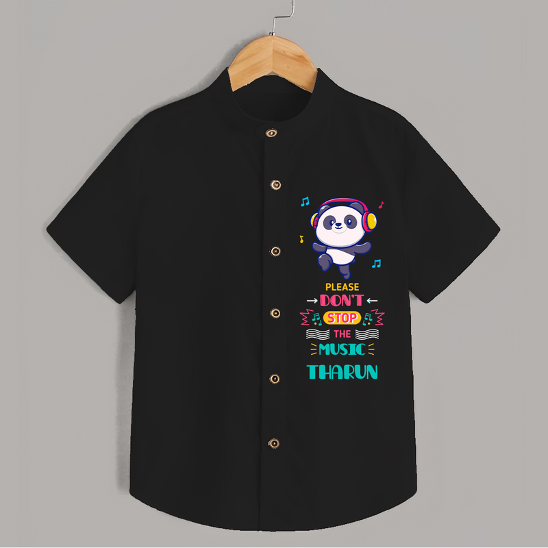 Please Don't Stop the Music Shirt | Personalized Shirt for Music Lovers - BLACK - 0 - 6 Months Old (Chest 23")