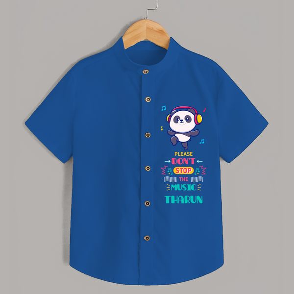 Please Don't Stop the Music Shirt | Personalized Shirt for Music Lovers - COBALT BLUE - 0 - 6 Months Old (Chest 23")