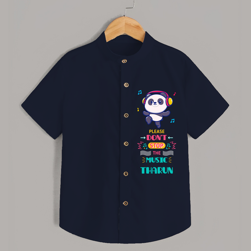 Please Don't Stop the Music Shirt | Personalized Shirt for Music Lovers - NAVY BLUE - 0 - 6 Months Old (Chest 23")