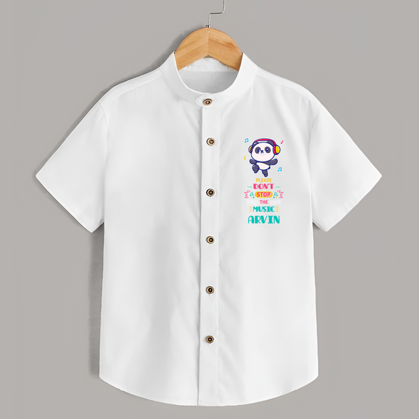 Please Don't Stop the Music Shirt | Custom Baby Shirt for Music Lovers - WHITE - 0 - 6 Months Old (Chest 23")