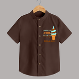 I Scream for Ice Cream Shirt | Personalized Baby Shirt for Sweet Tooth Kids - CHOCOLATE BROWN - 0 - 6 Months Old (Chest 23")
