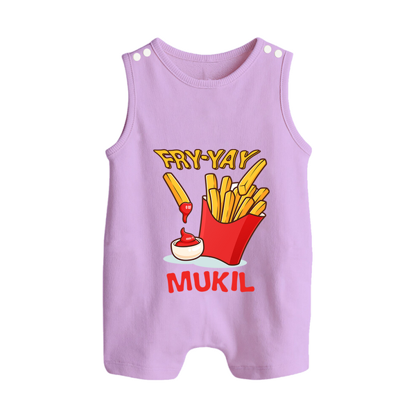 Fry-Yay Romper Suit/Sleeveless Romper | Personalized Baby Romper Suit/Sleeveless Romper for Fun Fridays - LILAC - 0 - 5 Months Old (Chest 18")