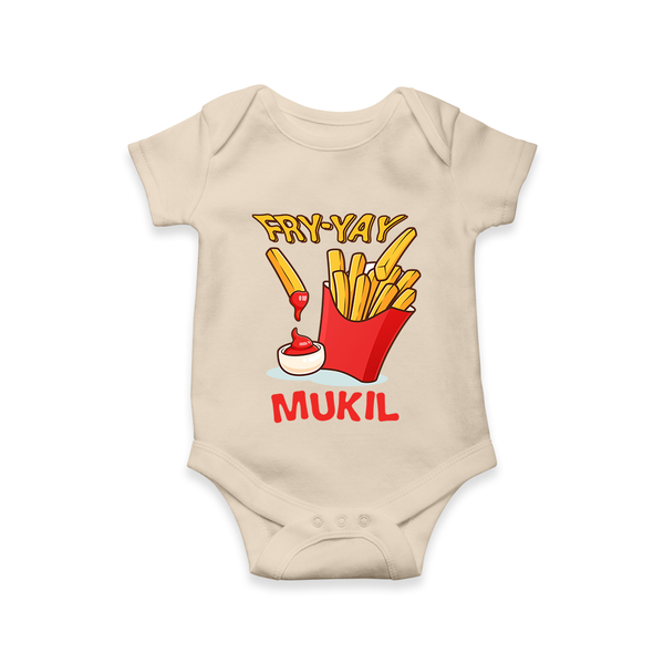 Fry-Yay Romper/onesie | Personalized Baby Romper/onesie for Fun Fridays - IVORY - New Born (Chest 14")